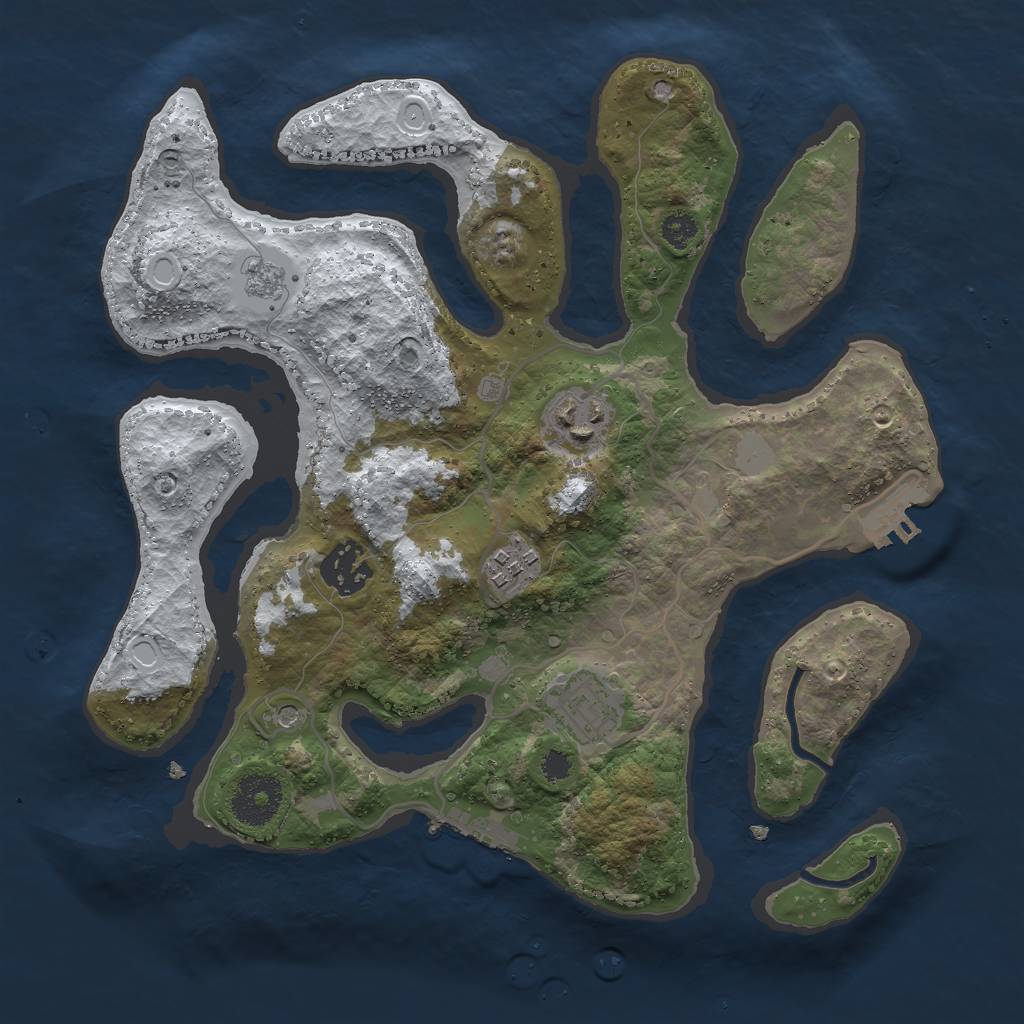 Rust Map: Procedural Map, Size: 3000, Seed: 255862, 13 Monuments