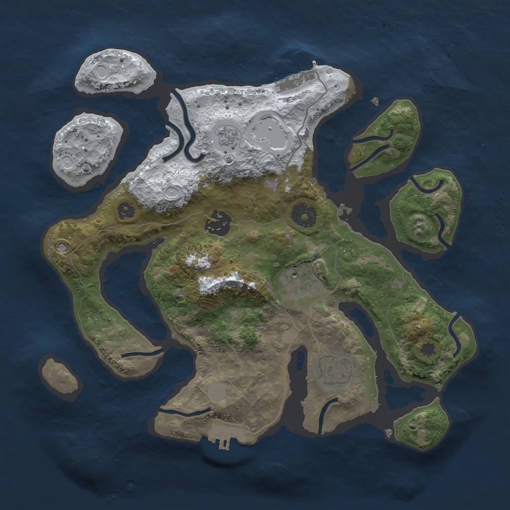 Rust Map: Procedural Map, Size: 3000, Seed: 861509, 11 Monuments