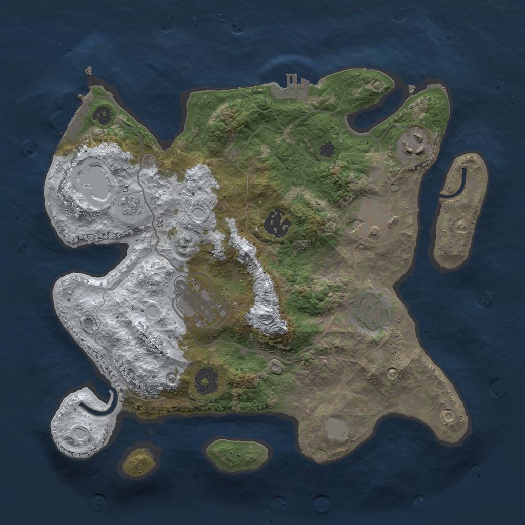 Rust Map: Procedural Map, Size: 3000, Seed: 386158, 13 Monuments
