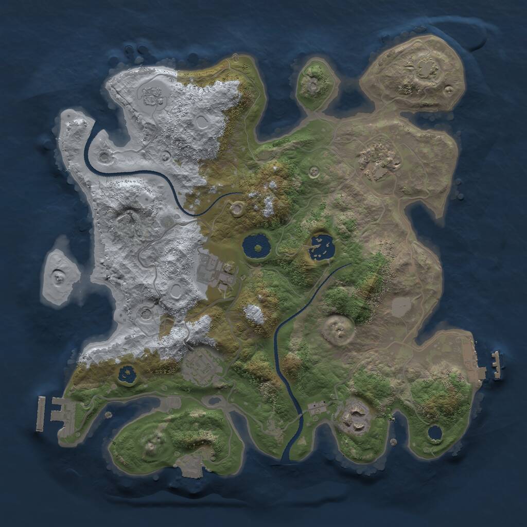 Rust Map: Procedural Map, Size: 3000, Seed: 357787, 11 Monuments