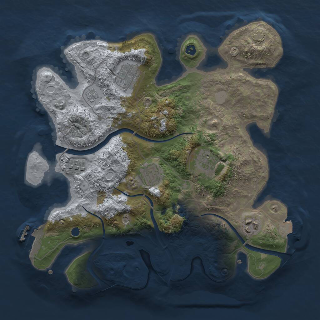Rust Map: Procedural Map, Size: 3000, Seed: 357787, 10 Monuments