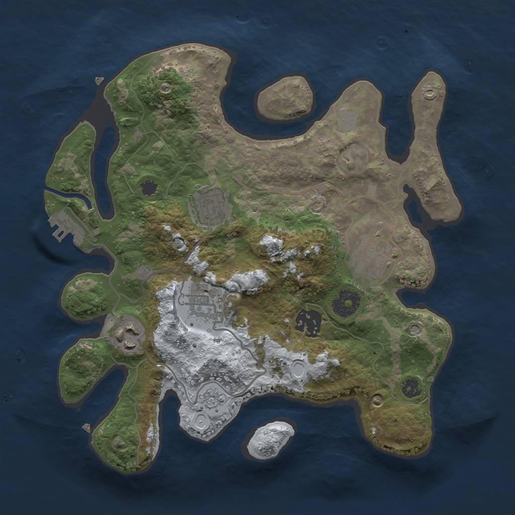 Rust Map: Procedural Map, Size: 2800, Seed: 8675309, 12 Monuments