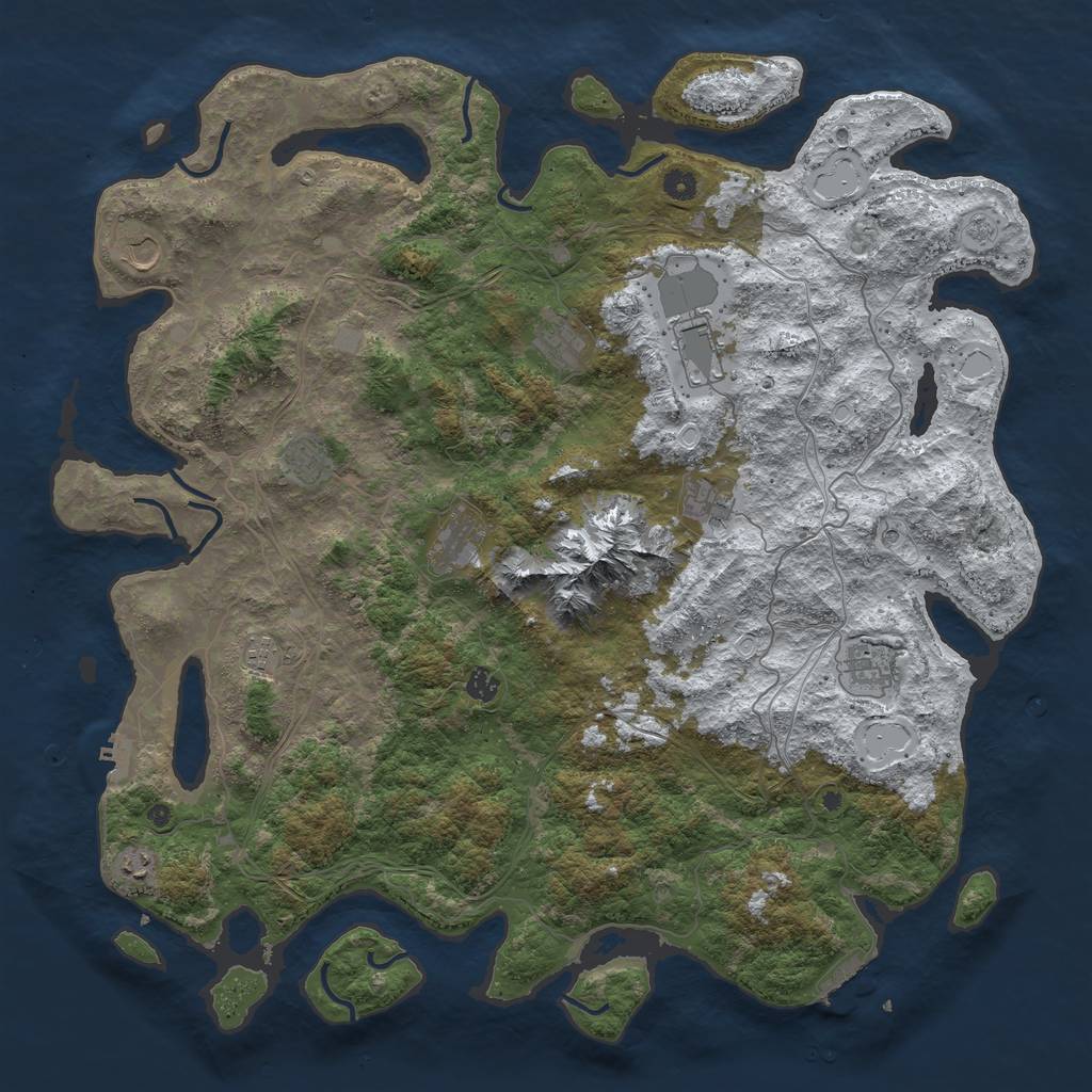 Rust Map: Procedural Map, Size: 5000, Seed: 2500, 19 Monuments