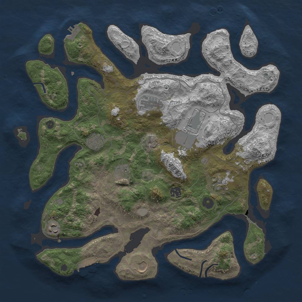 Rust Map: Procedural Map, Size: 4000, Seed: 118470794, 15 Monuments