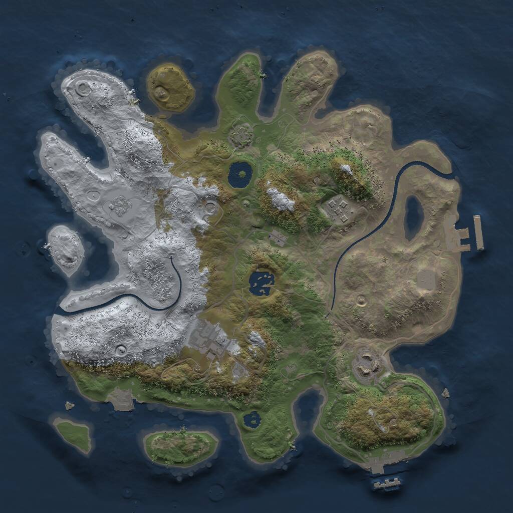 Rust Map: Procedural Map, Size: 3000, Seed: 234, 10 Monuments