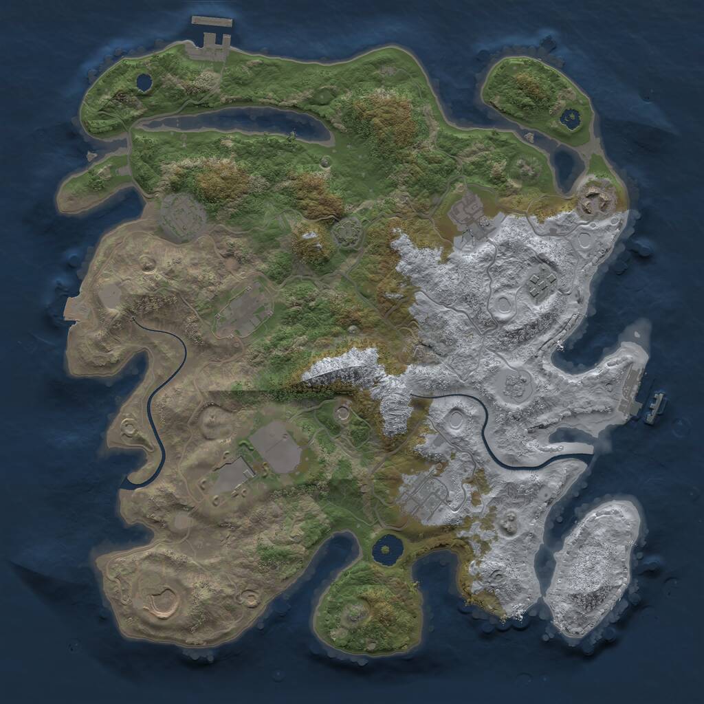 Rust Map: Procedural Map, Size: 3500, Seed: 589650005, 14 Monuments