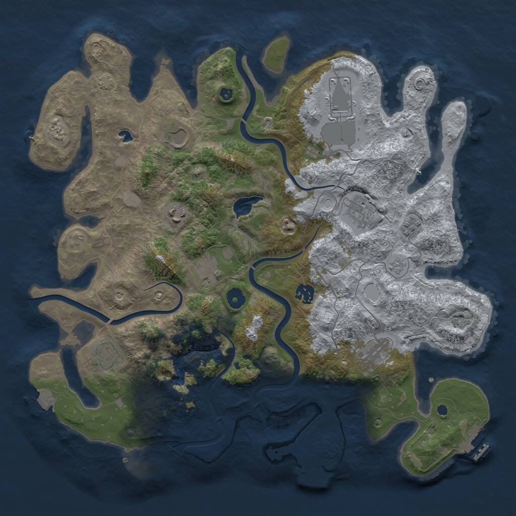 Rust Map: Procedural Map, Size: 4000, Seed: 401833, 15 Monuments