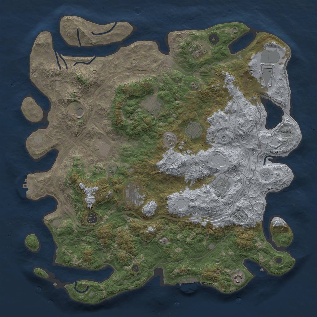 Rust Map: Procedural Map, Size: 4500, Seed: 76876896, 20 Monuments
