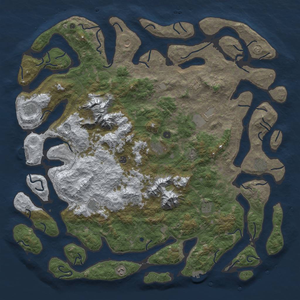 Rust Map: Procedural Map, Size: 6000, Seed: 8553232, 20 Monuments