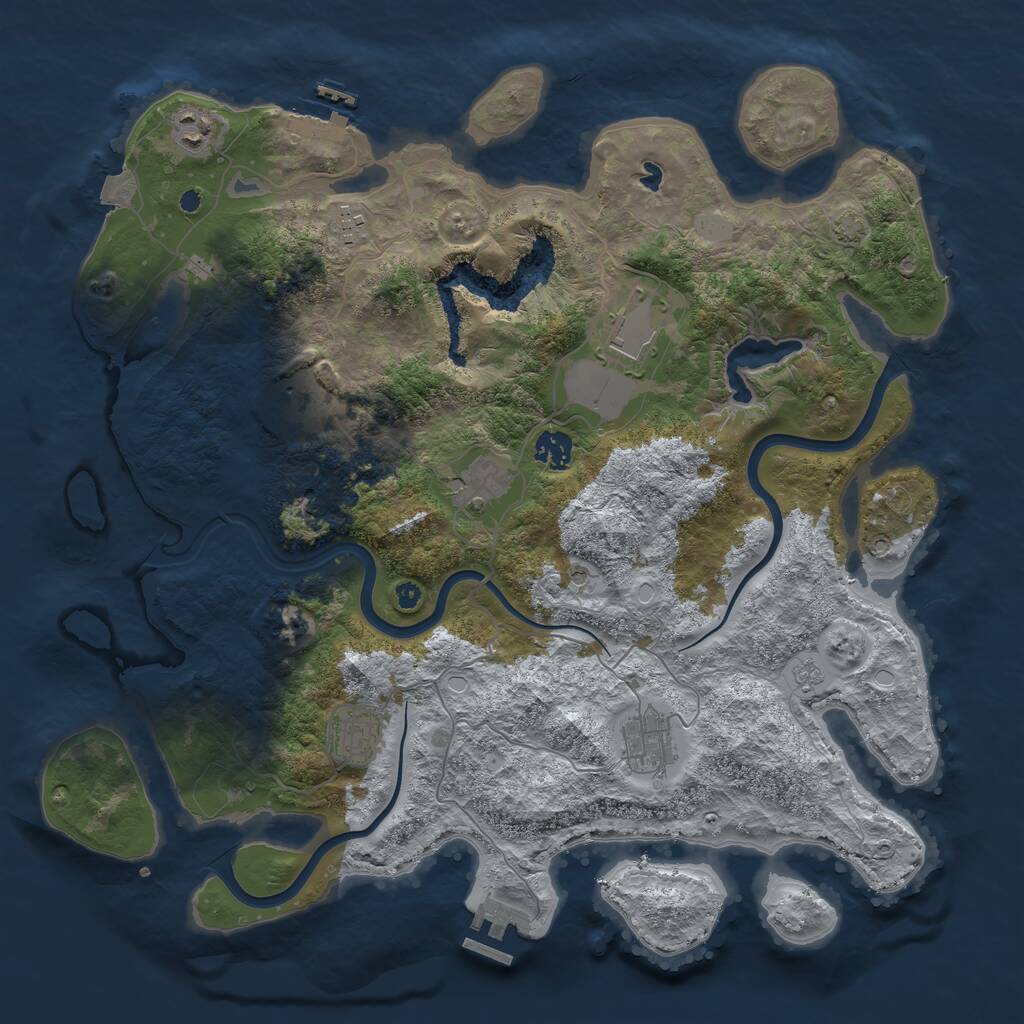 Rust Map: Procedural Map, Size: 4000, Seed: 773, 14 Monuments