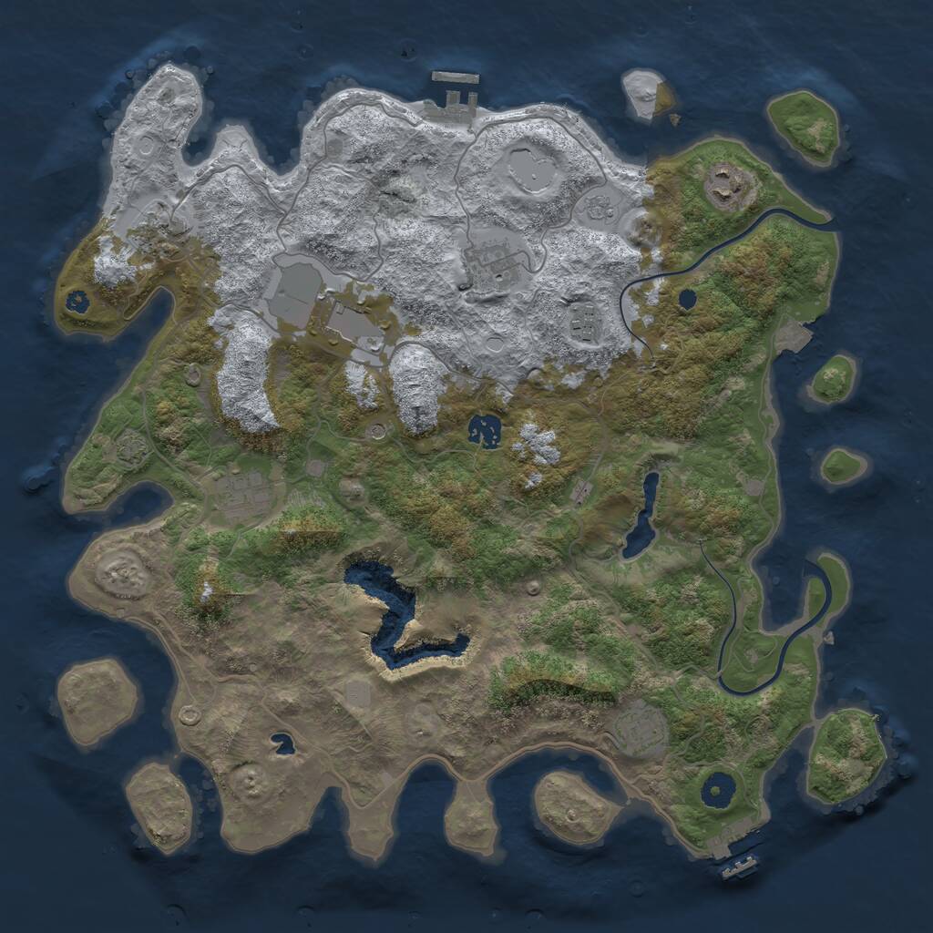 Rust Map: Procedural Map, Size: 4000, Seed: 667731, 14 Monuments