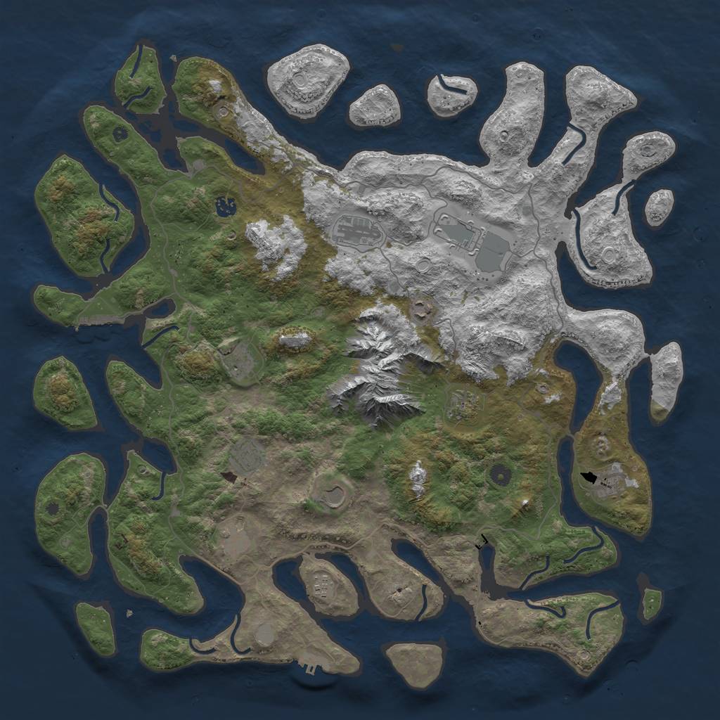 Rust Map: Procedural Map, Size: 5000, Seed: 111312, 19 Monuments