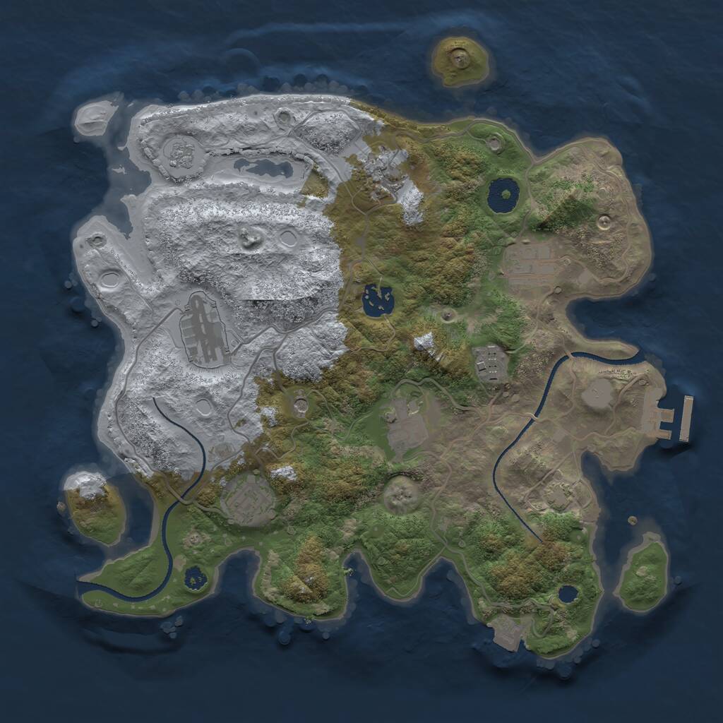 Rust Map: Procedural Map, Size: 3200, Seed: 712, 12 Monuments