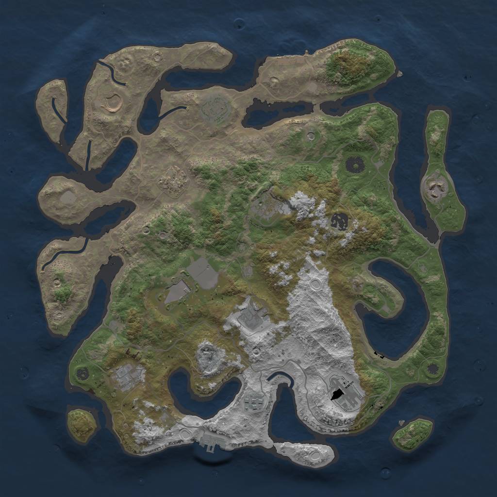 Rust Map: Procedural Map, Size: 4100, Seed: 1179151, 19 Monuments