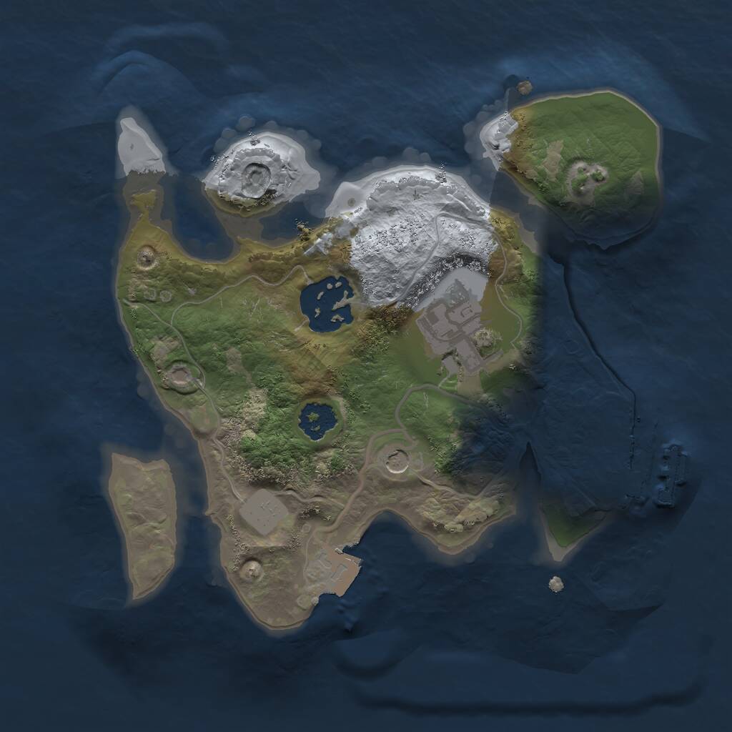 Rust Map: Procedural Map, Size: 2000, Seed: 5560, 5 Monuments