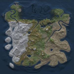 Thumbnail Rust Map: Procedural Map, Size: 4000, Seed: 749052258, 16 Monuments