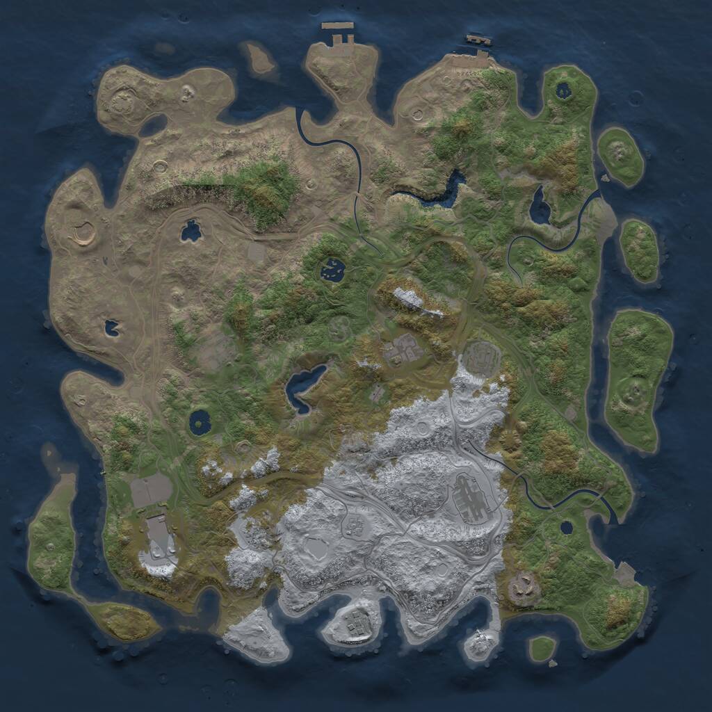 Rust Map: Procedural Map, Size: 4500, Seed: 87954, 16 Monuments