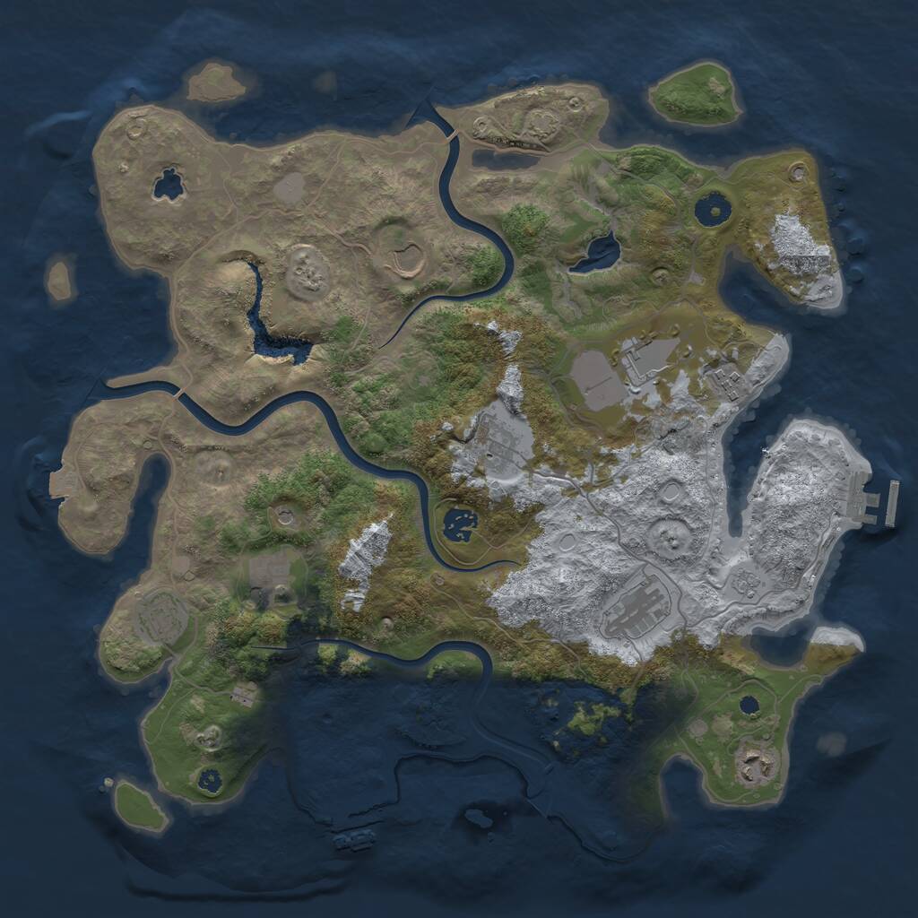 Rust Map: Procedural Map, Size: 4000, Seed: 8763, 15 Monuments