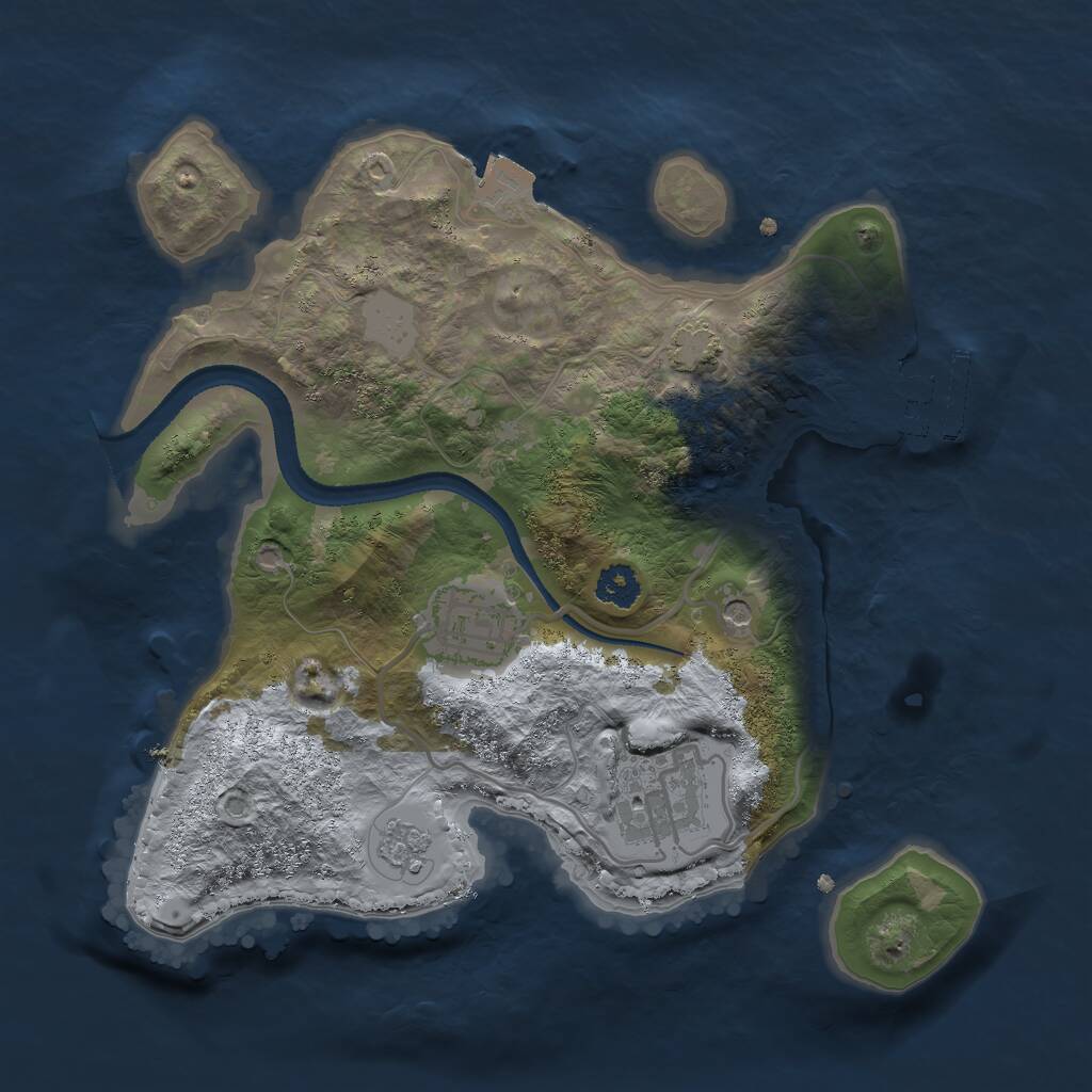 Rust Map: Procedural Map, Size: 2500, Seed: 67042841, 7 Monuments