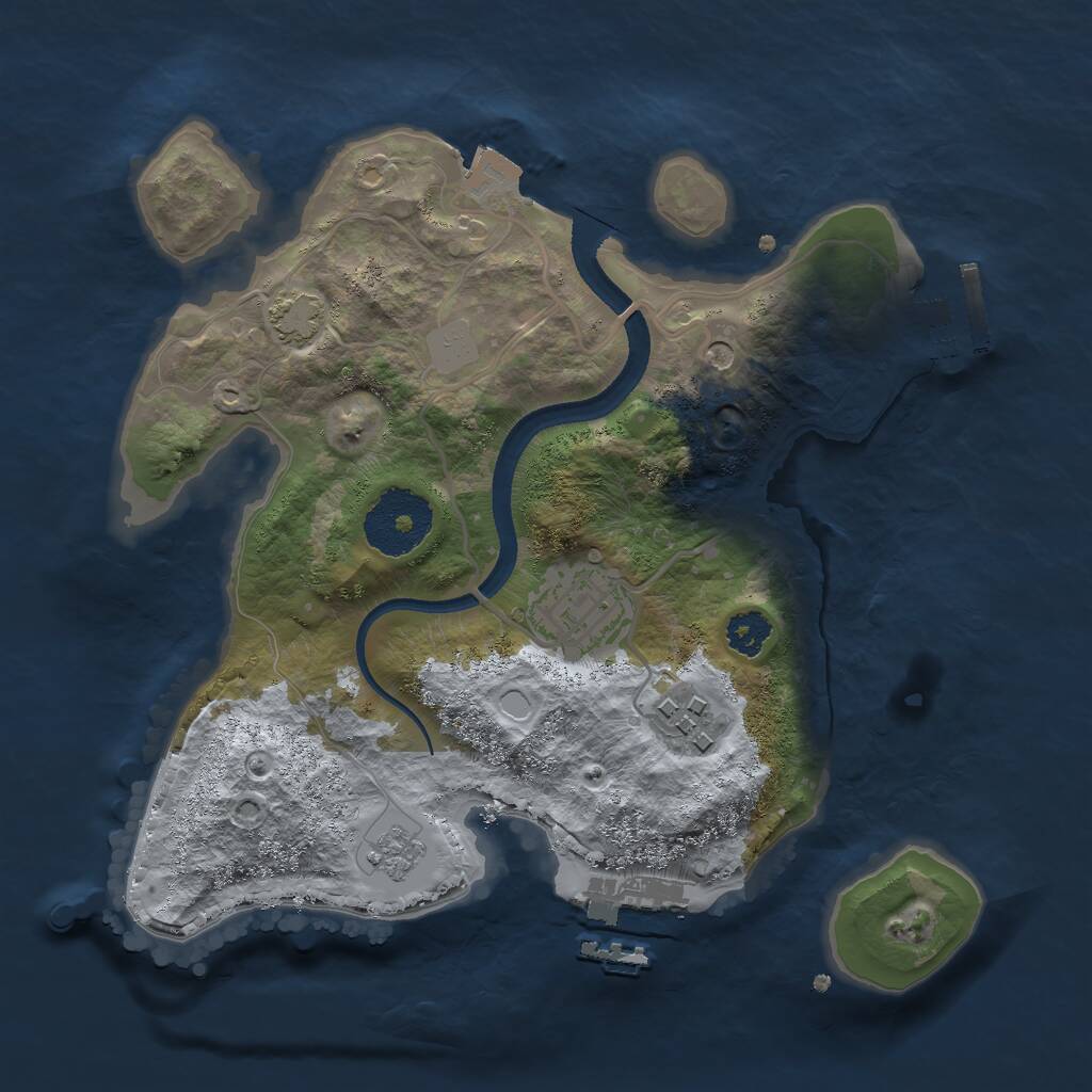 Rust Map: Procedural Map, Size: 2500, Seed: 67042841, 8 Monuments