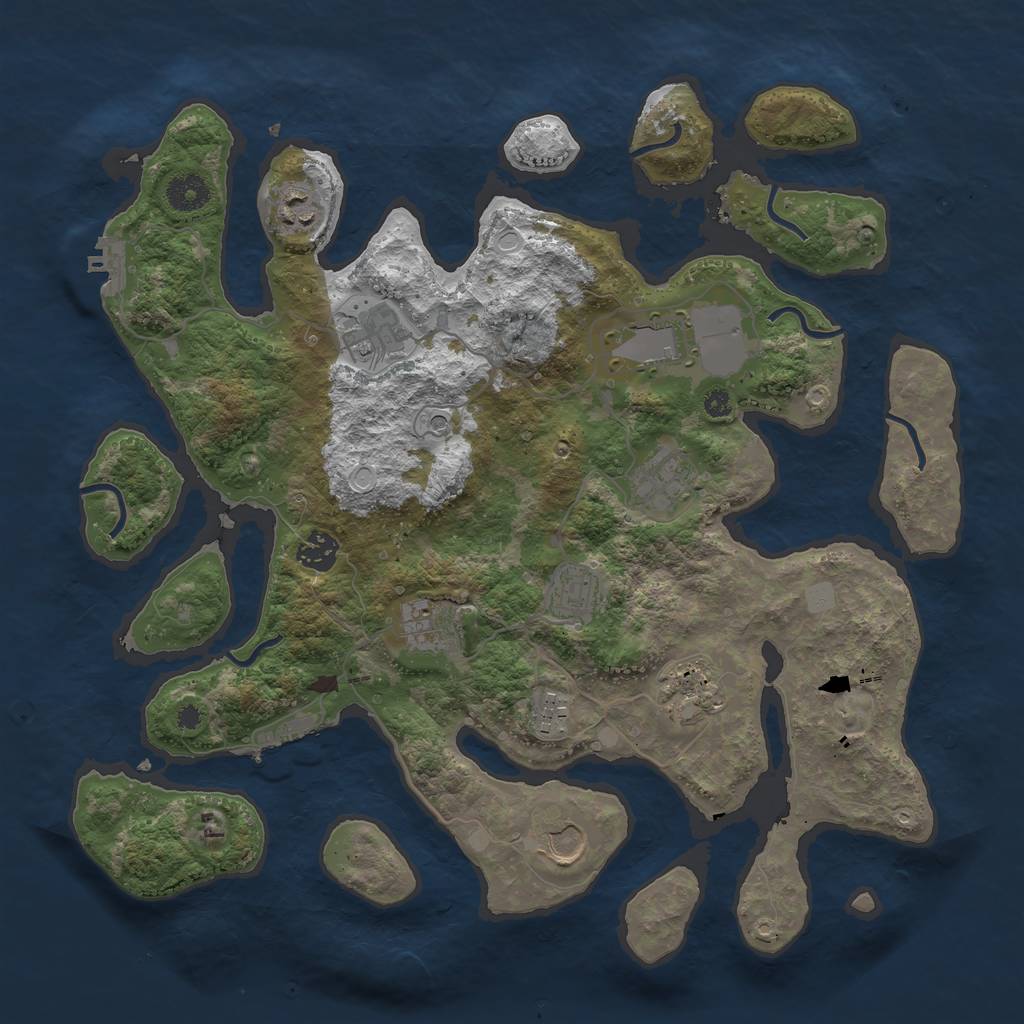 Rust Map: Procedural Map, Size: 3800, Seed: 793197, 18 Monuments