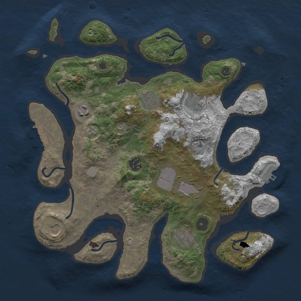 Rust Map: Procedural Map, Size: 3500, Seed: 420, 15 Monuments