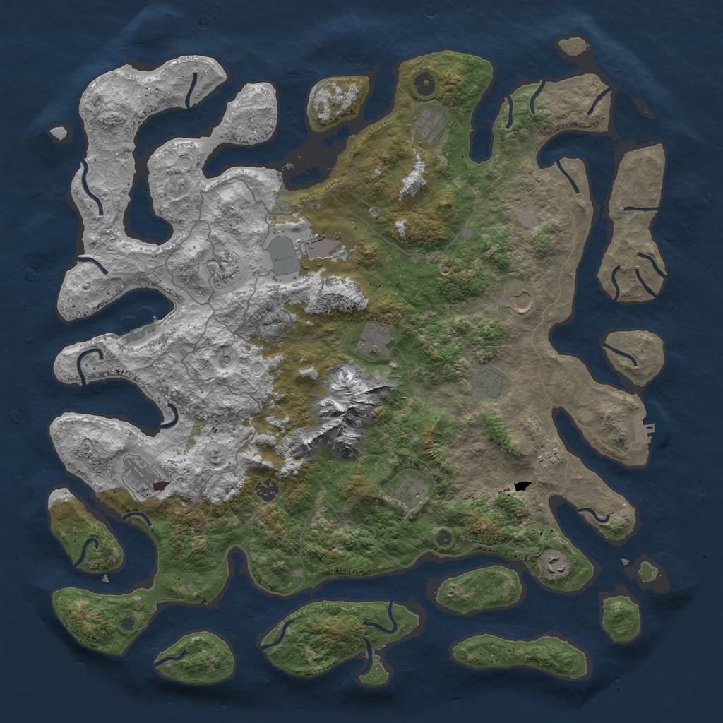 Rust Map: Procedural Map, Size: 5000, Seed: 12, 19 Monuments