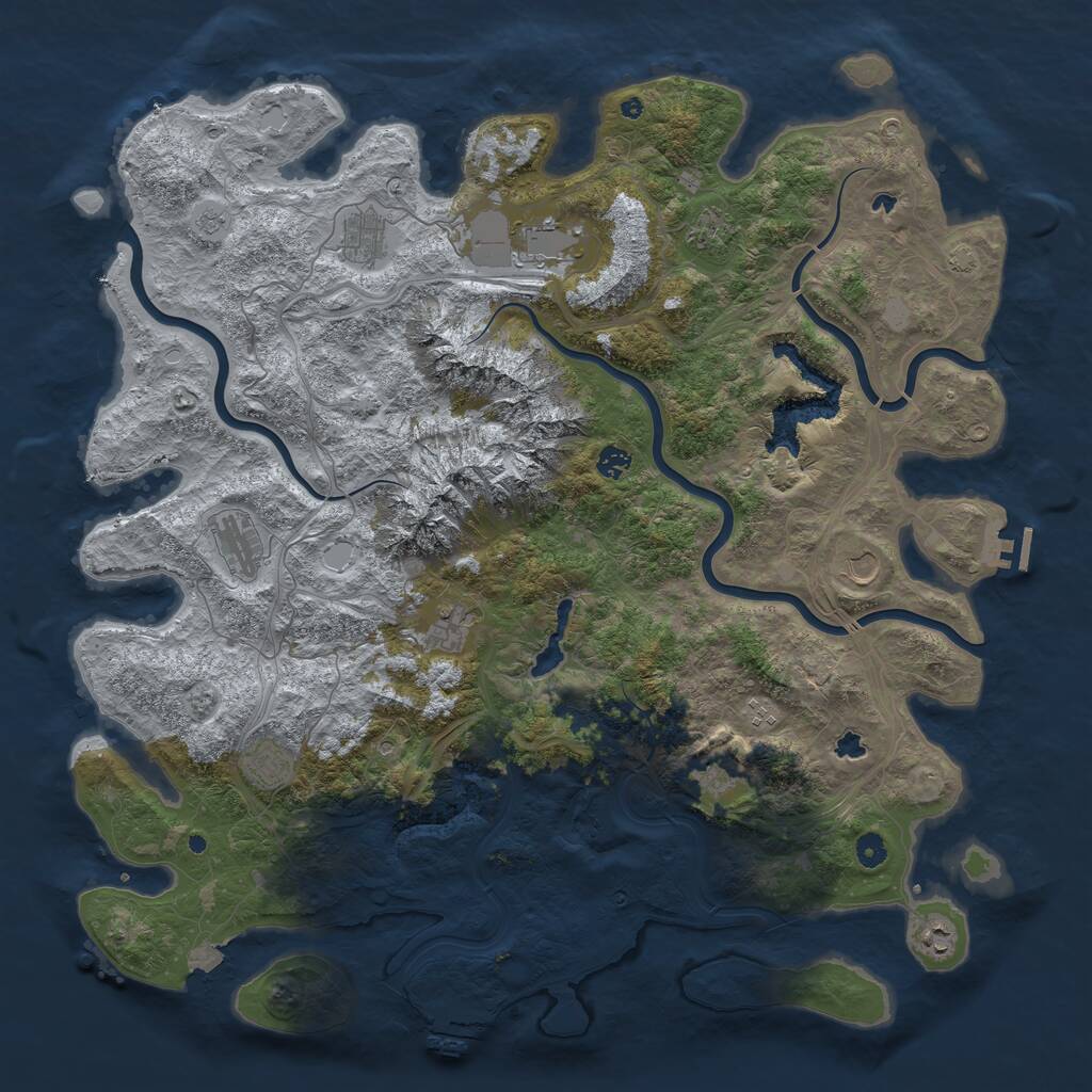 Rust Map: Procedural Map, Size: 5000, Seed: 12, 17 Monuments