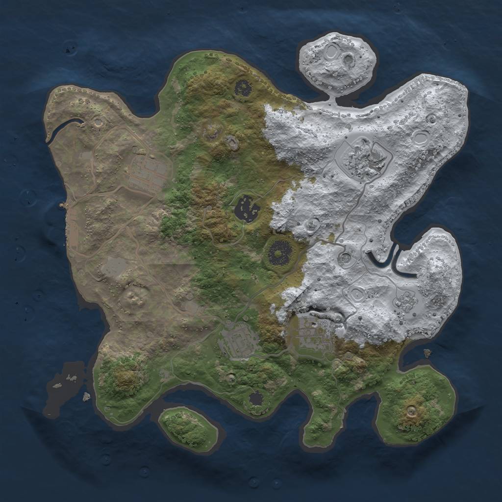 Rust Map: Procedural Map, Size: 3000, Seed: 1226820958, 13 Monuments