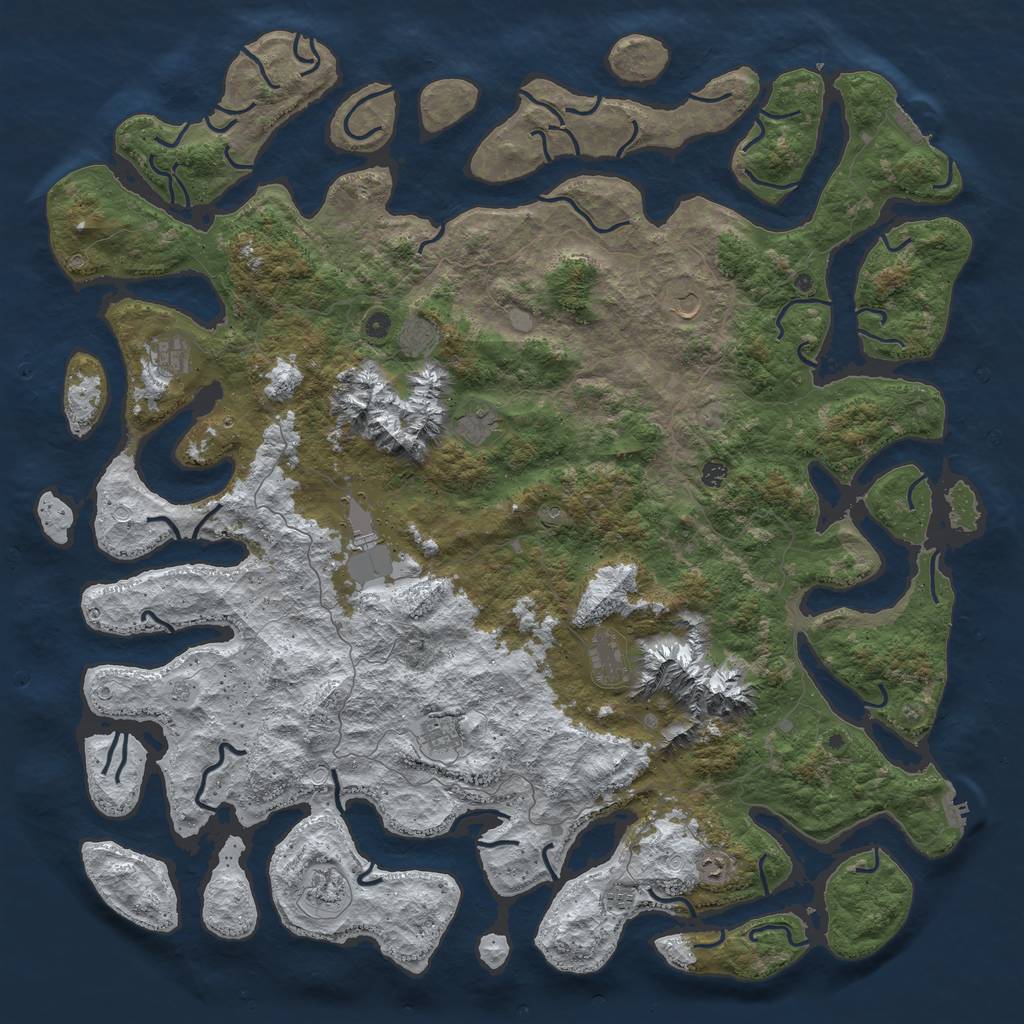 Rust Map: Procedural Map, Size: 6000, Seed: 83003368, 20 Monuments