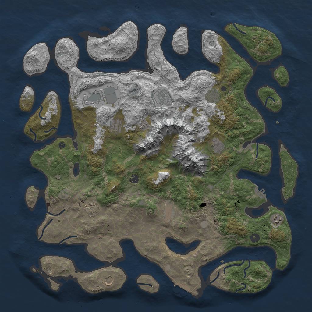 Rust Map: Procedural Map, Size: 5000, Seed: 9519171, 19 Monuments