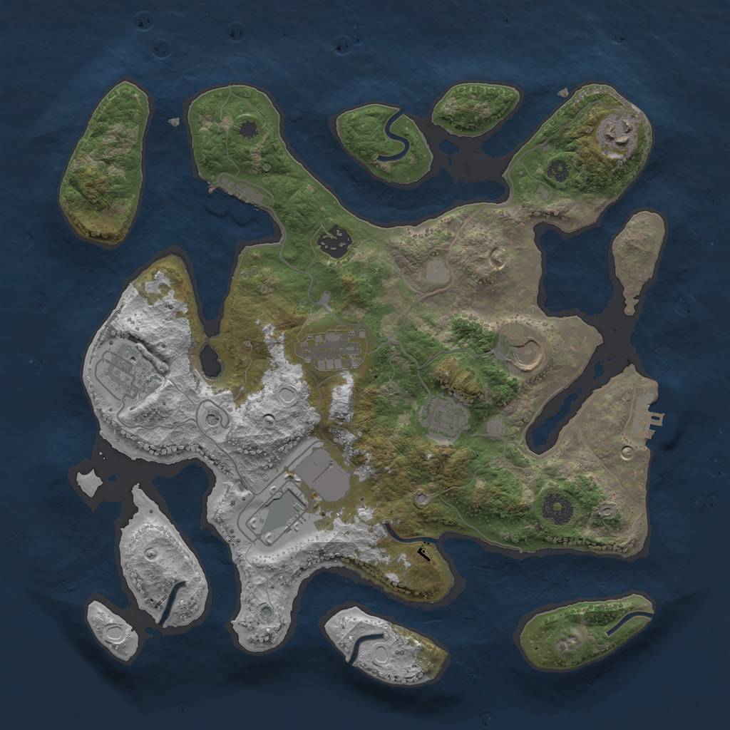 Rust Map: Procedural Map, Size: 3500, Seed: 11040, 15 Monuments