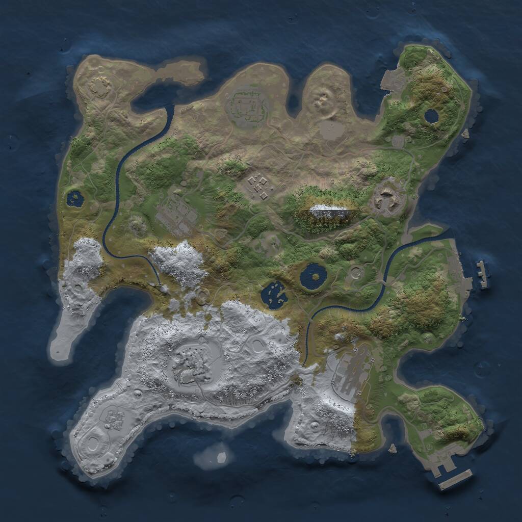 Rust Map: Procedural Map, Size: 3000, Seed: 26475697, 13 Monuments