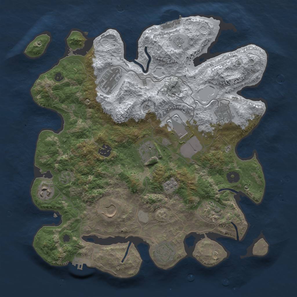 Rust Map: Procedural Map, Size: 3550, Seed: 811350, 19 Monuments
