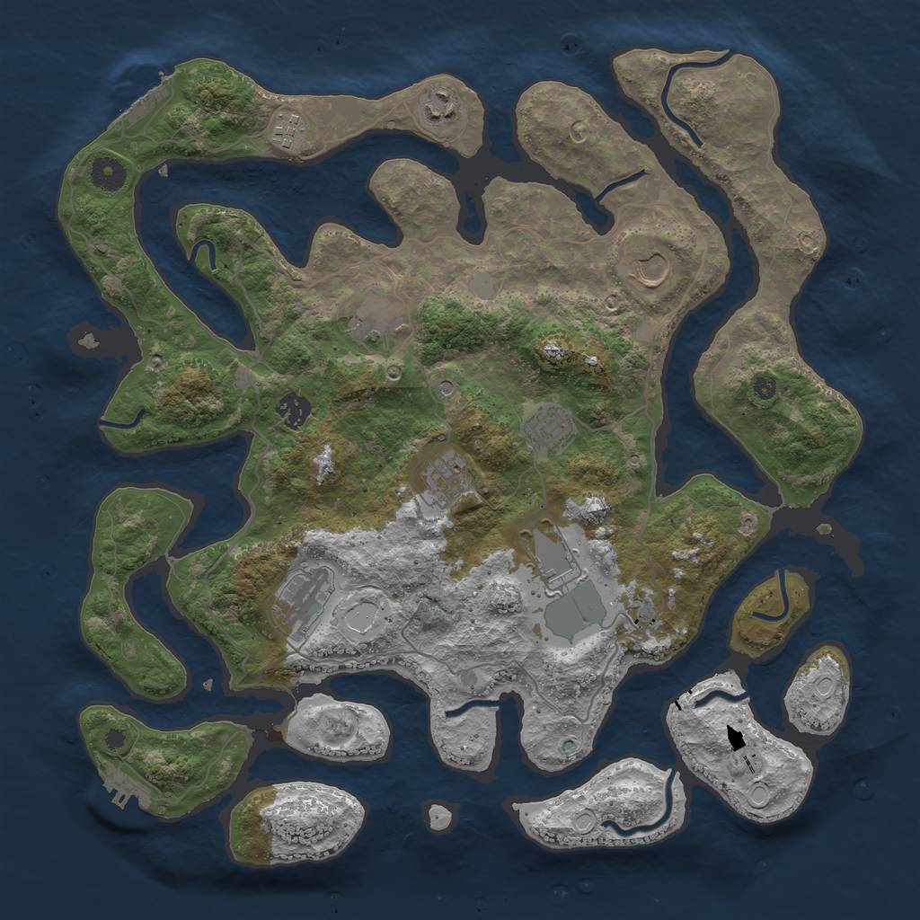 Rust Map: Procedural Map, Size: 4050, Seed: 798854738, 17 Monuments