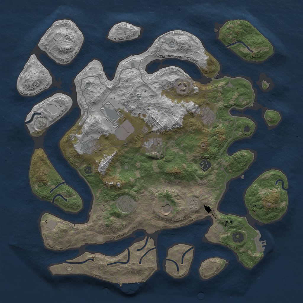 Rust Map: Procedural Map, Size: 4000, Seed: 854949581, 17 Monuments