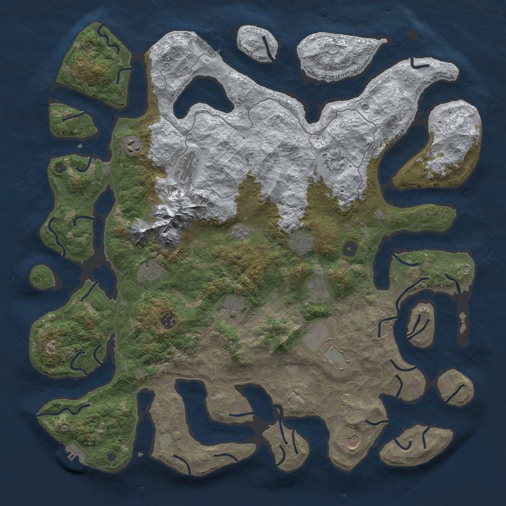 Rust Map: Procedural Map, Size: 5000, Seed: 58, 20 Monuments