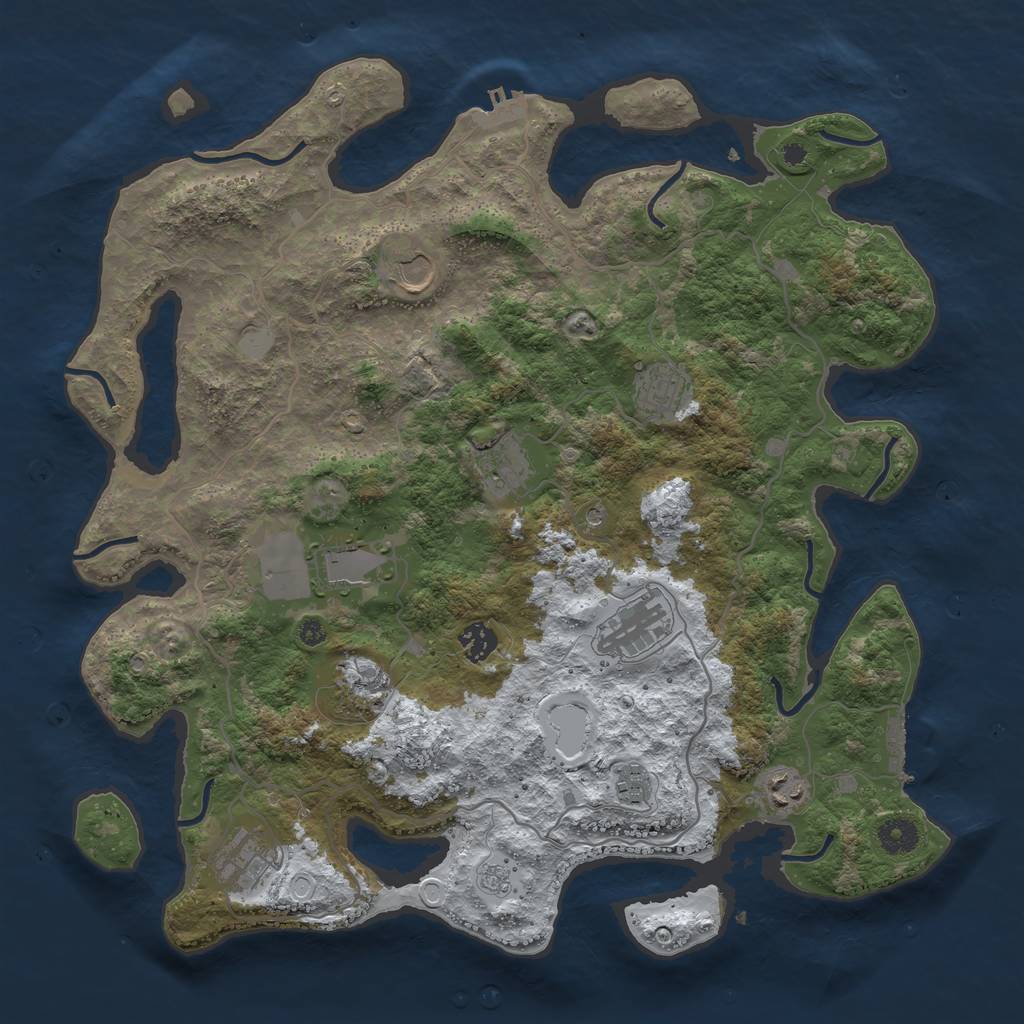 Rust Map: Procedural Map, Size: 4000, Seed: 108226873, 19 Monuments