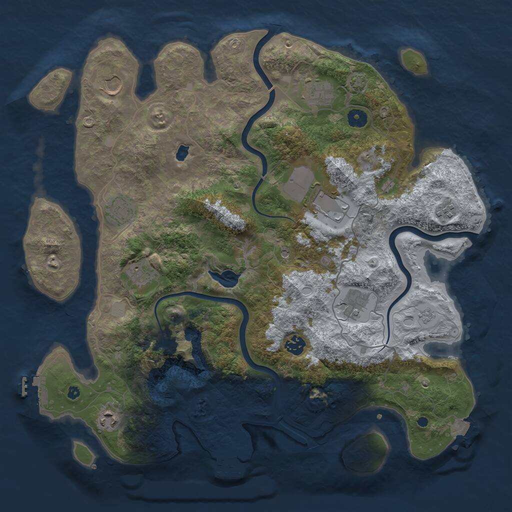 Rust Map: Procedural Map, Size: 4000, Seed: 272513257, 15 Monuments