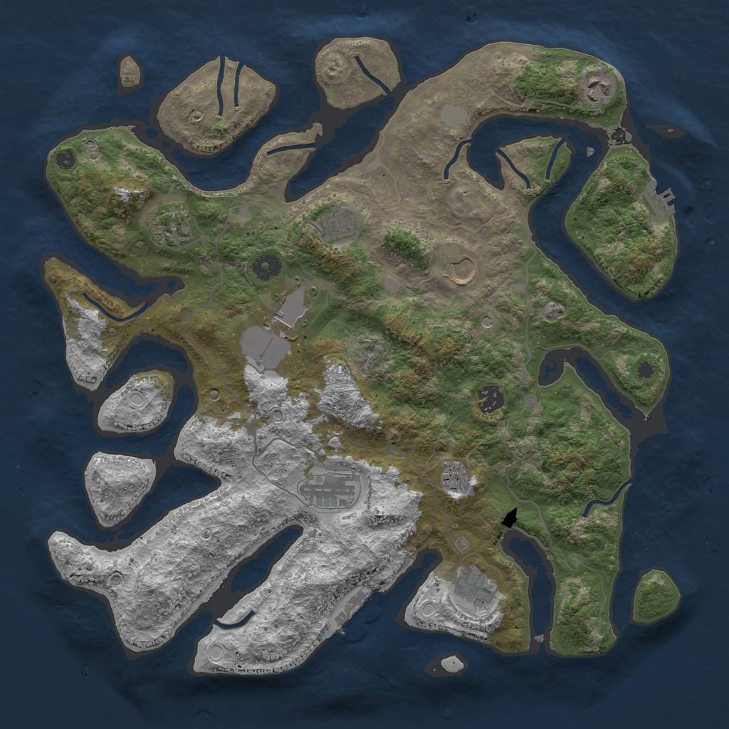 Rust Map: Procedural Map, Size: 4000, Seed: 783571, 17 Monuments