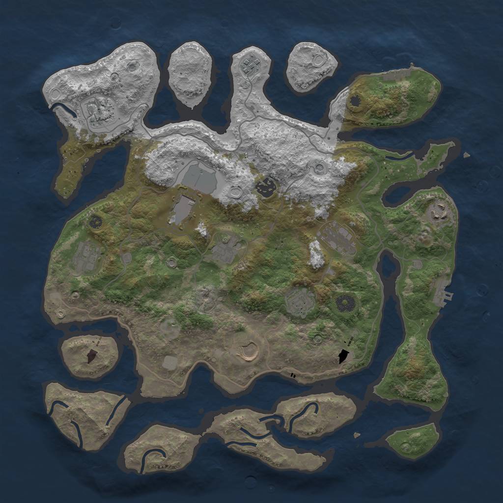 Rust Map: Procedural Map, Size: 4000, Seed: 112, 18 Monuments