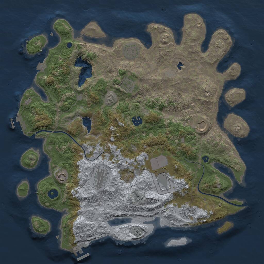 Rust Map: Procedural Map, Size: 4000, Seed: 868310, 15 Monuments