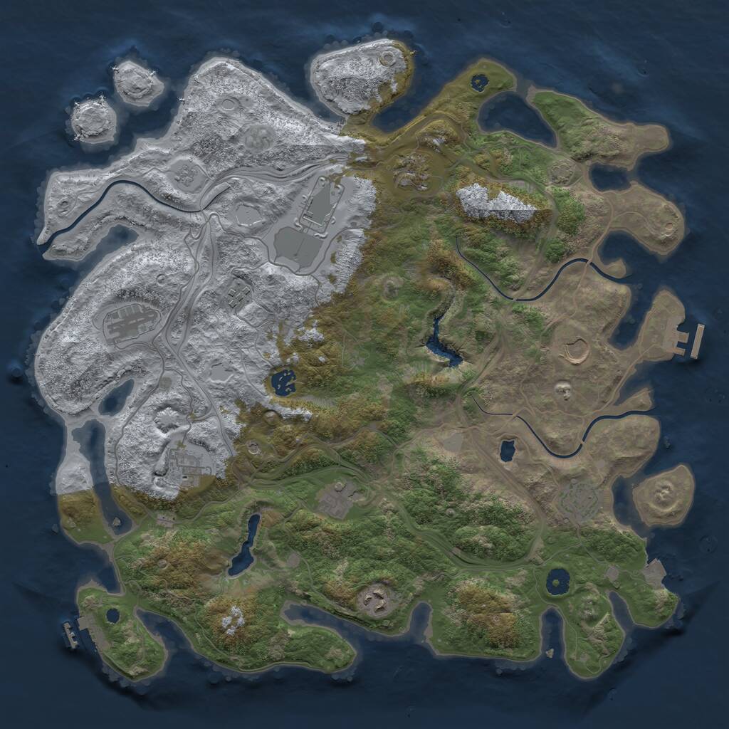 Rust Map: Procedural Map, Size: 4250, Seed: 8042, 16 Monuments