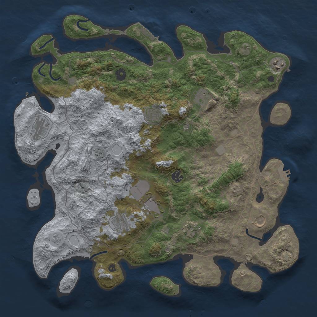 Rust Map: Procedural Map, Size: 4100, Seed: 31, 18 Monuments