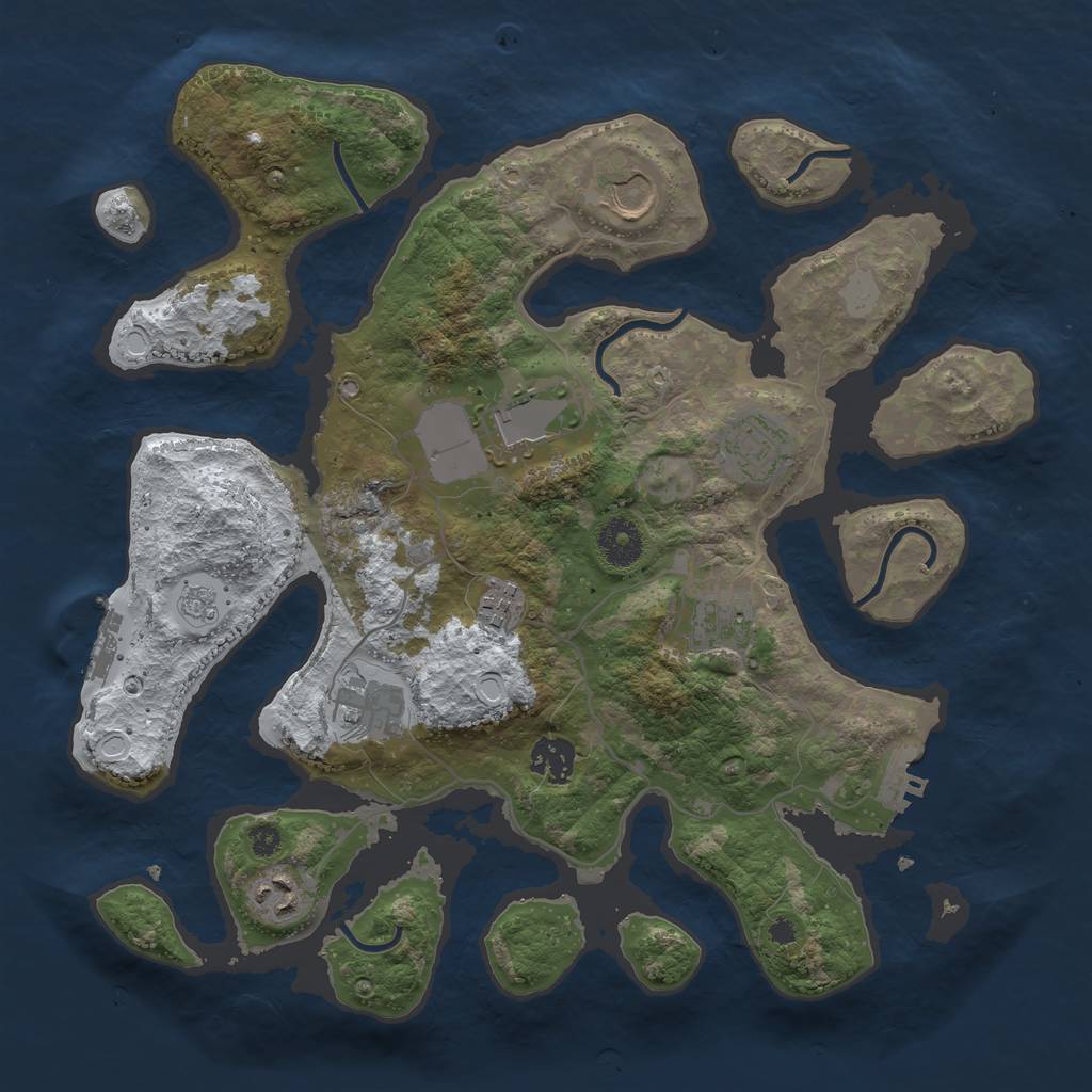 Rust Map: Procedural Map, Size: 3550, Seed: 26559, 16 Monuments