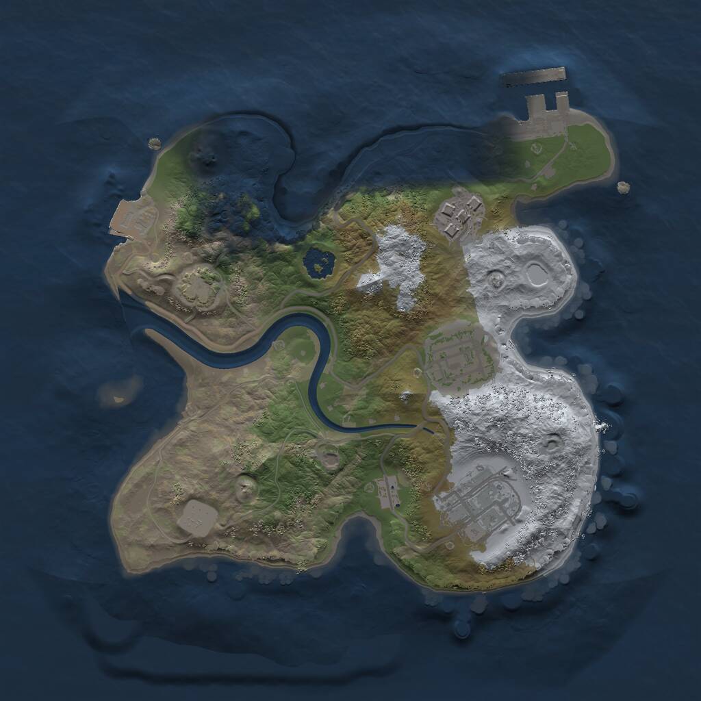 Rust Map: Procedural Map, Size: 2229, Seed: 36085, 6 Monuments