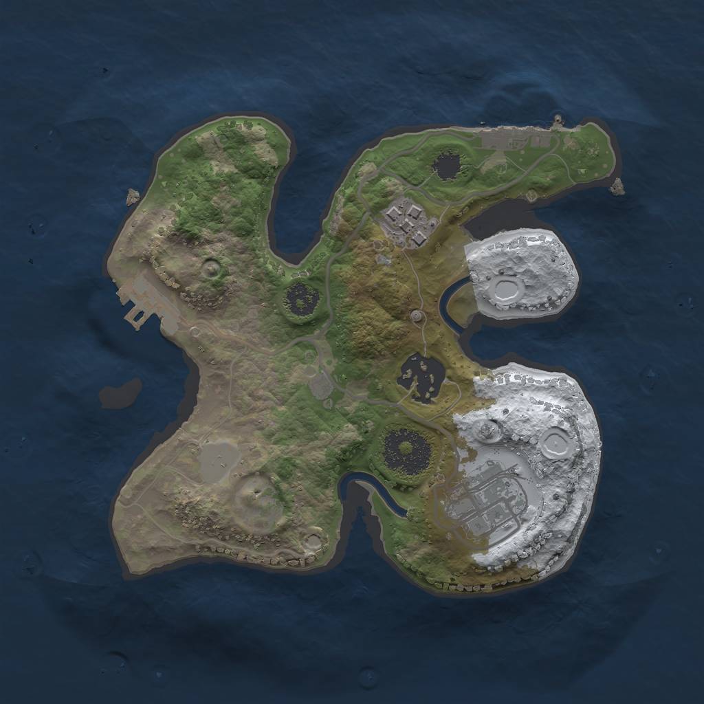 Rust Map: Procedural Map, Size: 2229, Seed: 36085, 10 Monuments