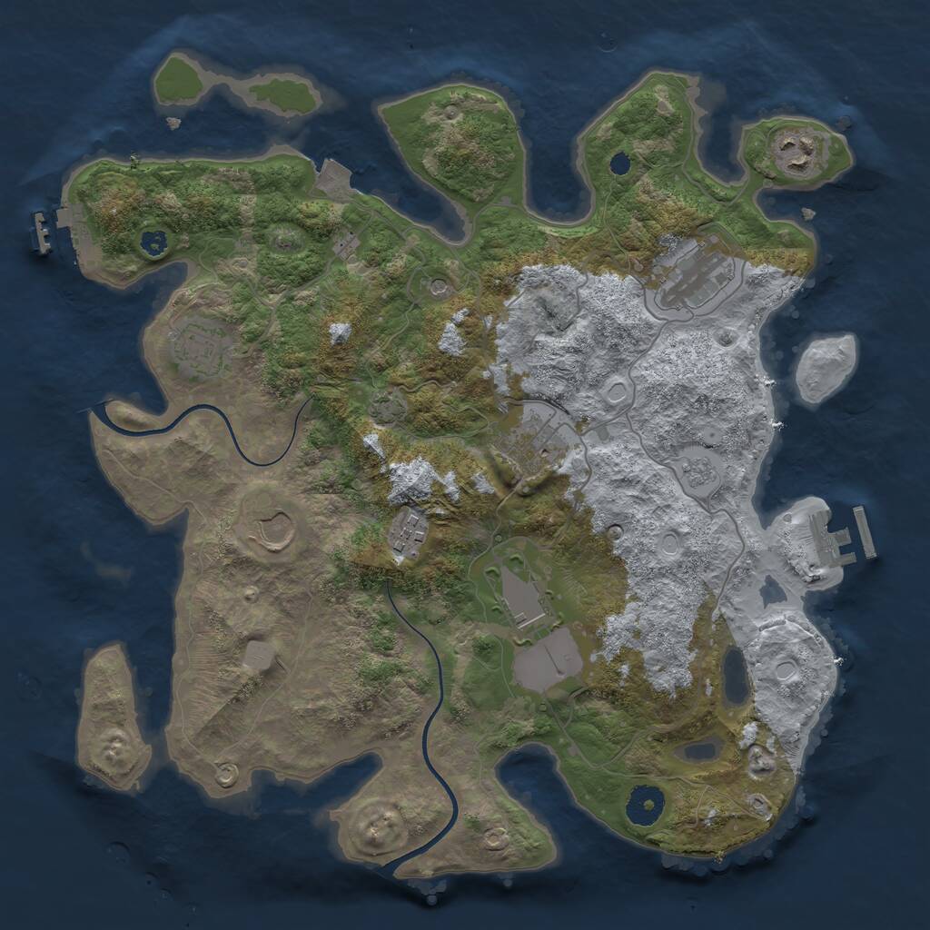 Rust Map: Procedural Map, Size: 3550, Seed: 497748, 13 Monuments