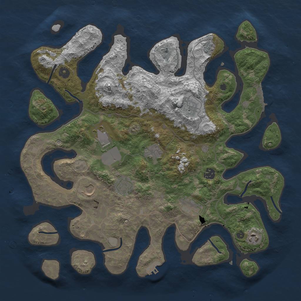 Rust Map: Procedural Map, Size: 4000, Seed: 928290, 17 Monuments