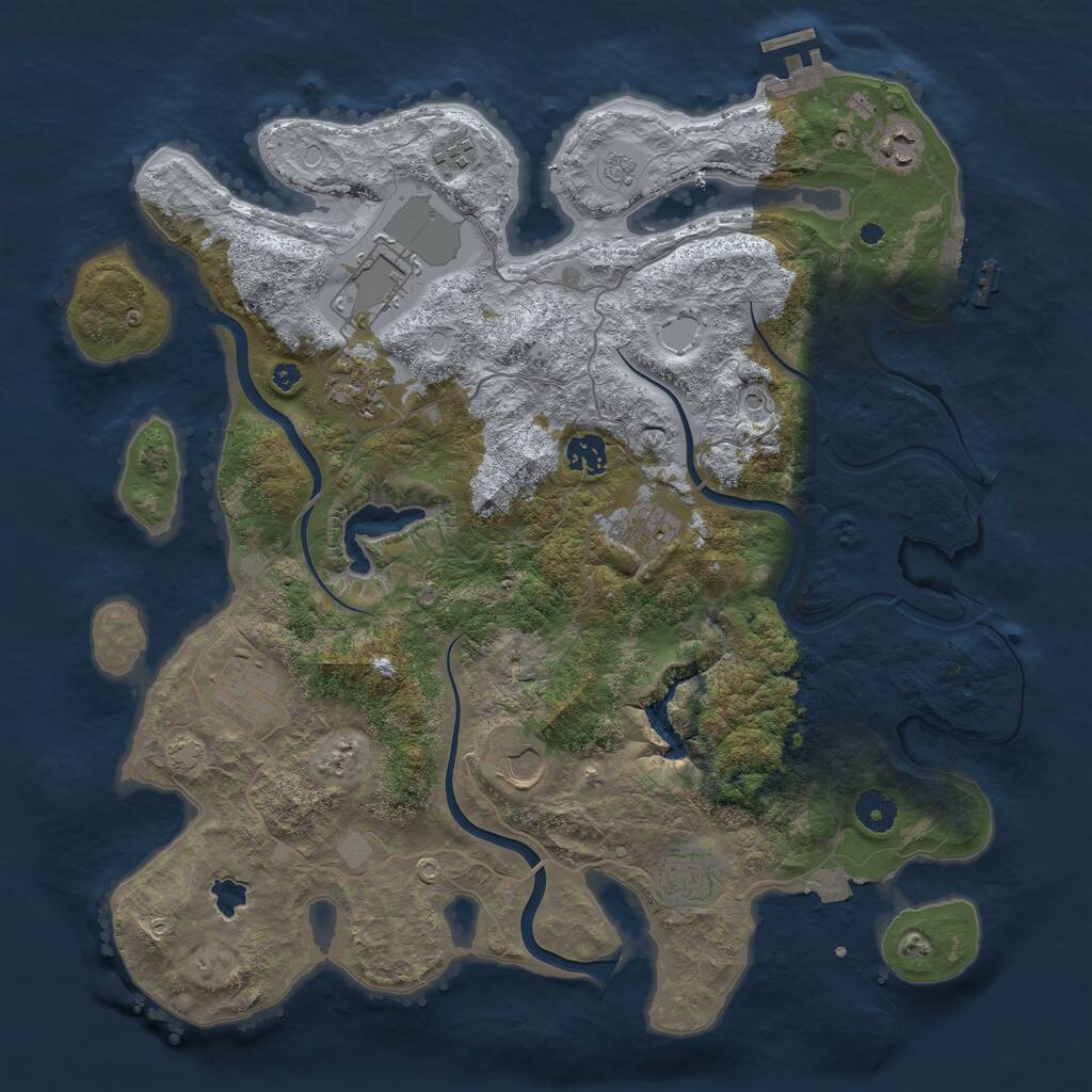 Rust Map: Procedural Map, Size: 4000, Seed: 454007552, 15 Monuments